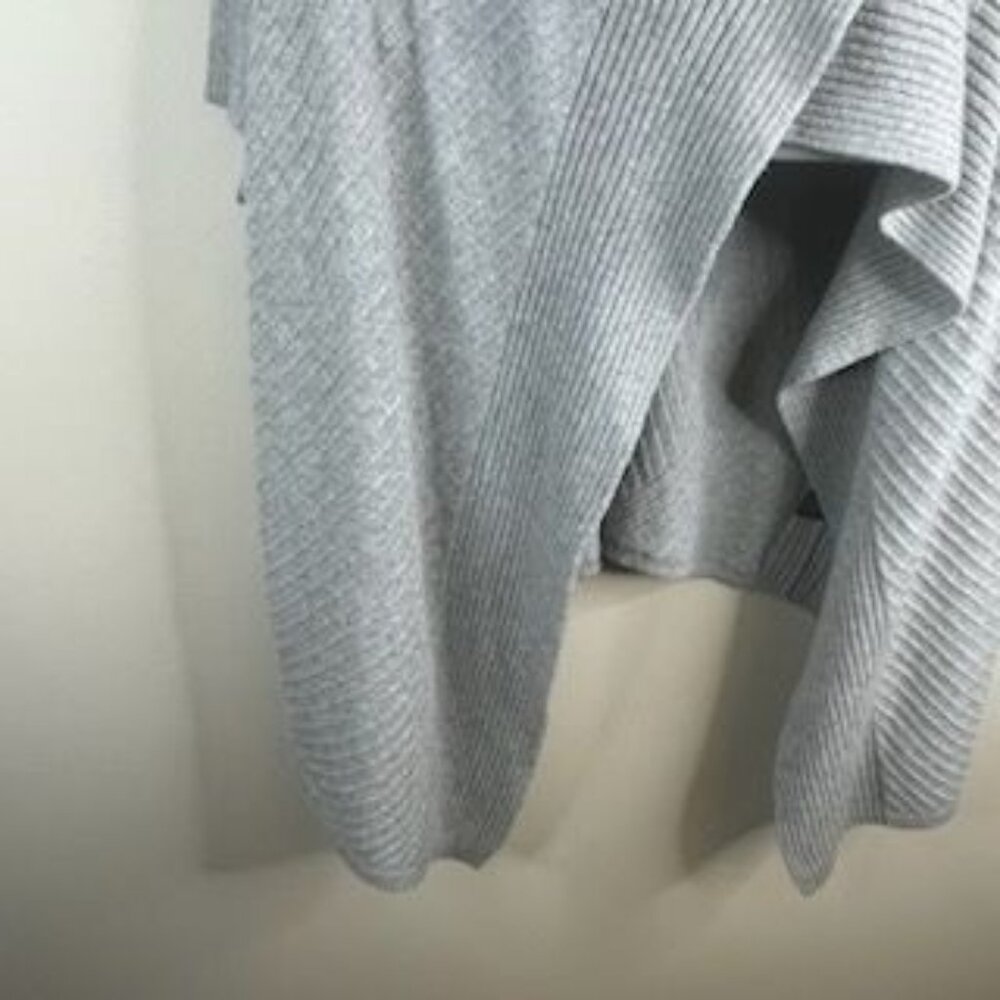 Simply Vera Wang Waterfall Open Front Cardigan Sweater 1X Gray Mid Length Comfy - Picture 4 of 9
